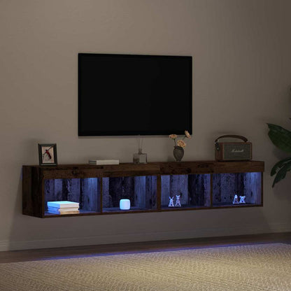 vidaXL TV Cabinet Set 2 pcs Old wood 80 x 30 x 30 cm Engineered Wood