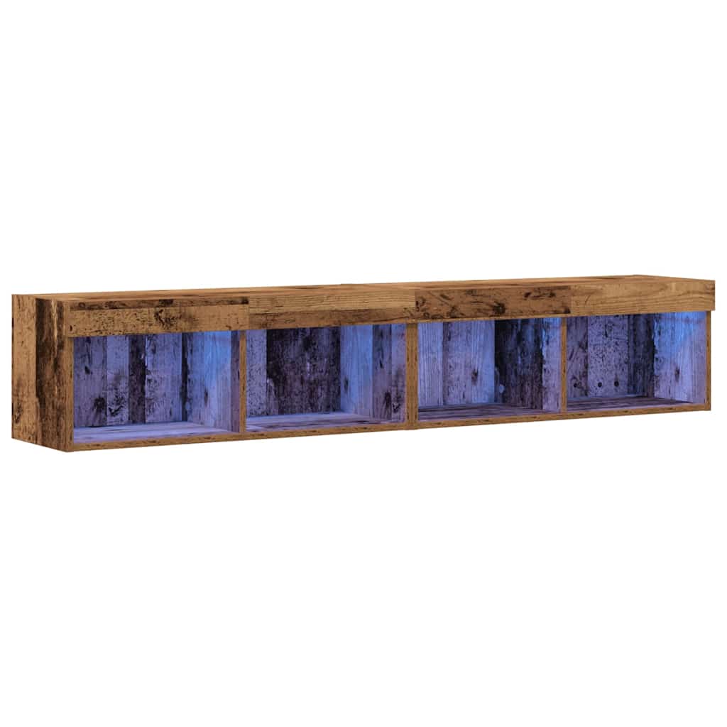 vidaXL TV Cabinet Set 2 pcs Old wood 80 x 30 x 30 cm Engineered Wood
