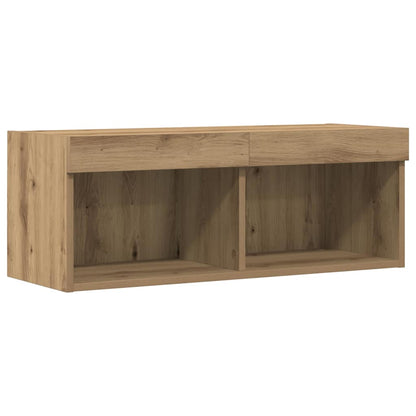 vidaXL TV Cabinet Set with LED 2 pcs Artisan Oak 80 x 30 x 30 cm