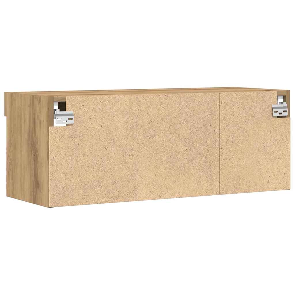 vidaXL TV Cabinet Set with LED 2 pcs Artisan Oak 80 x 30 x 30 cm