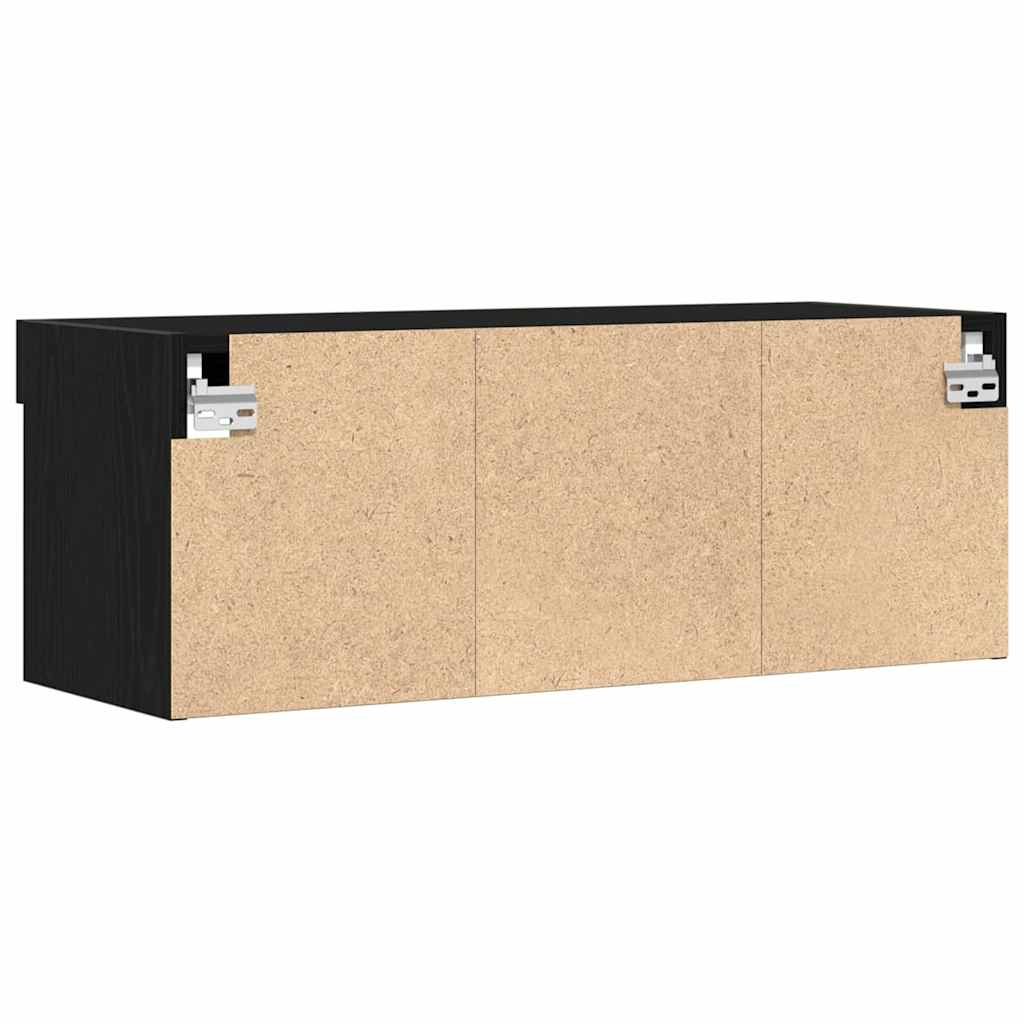 vidaXL TV Cabinet Set Black Oak 80 x 30 x 30 cm Engineered Wood