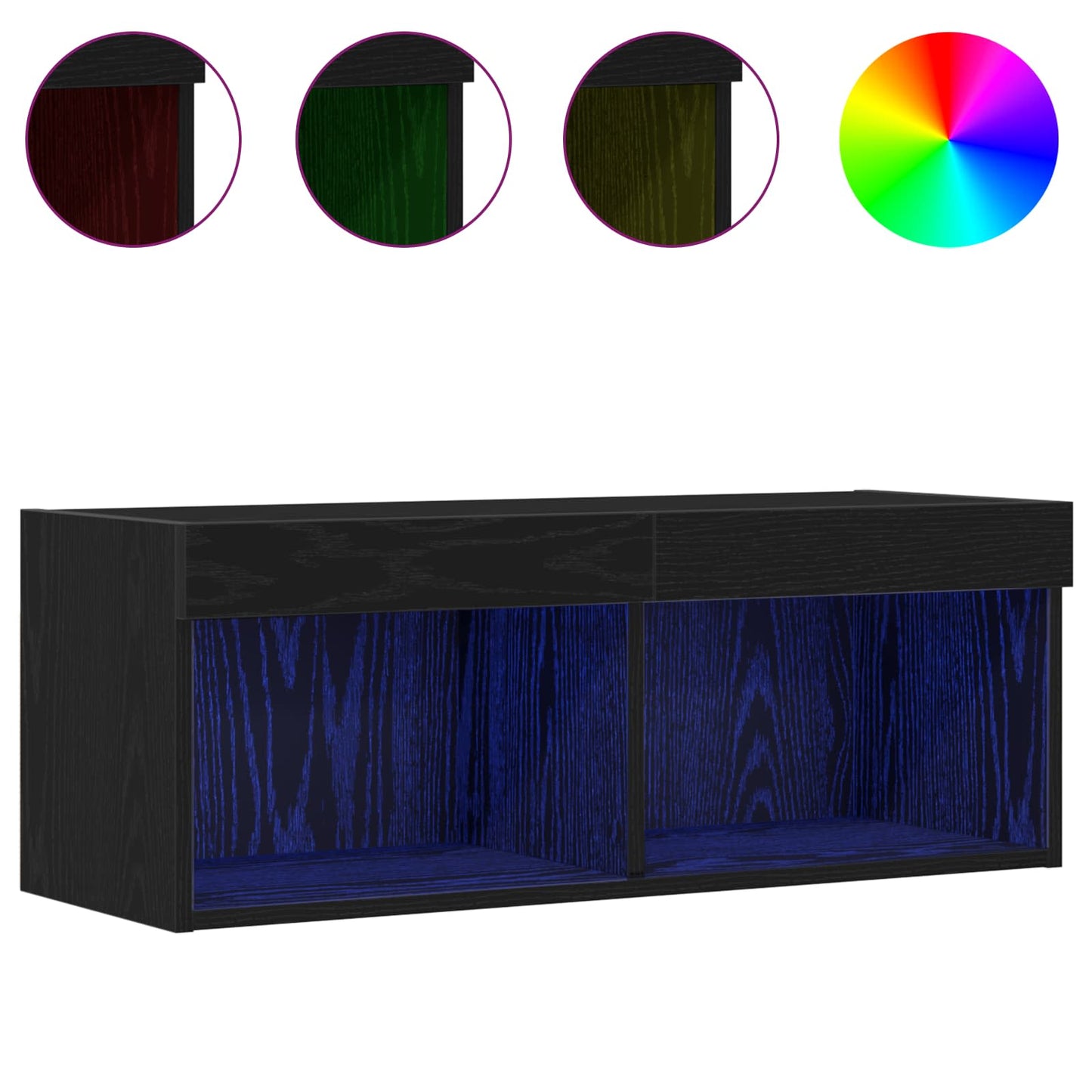 vidaXL TV Cabinet Set Black Oak 80 x 30 x 30 cm Engineered Wood