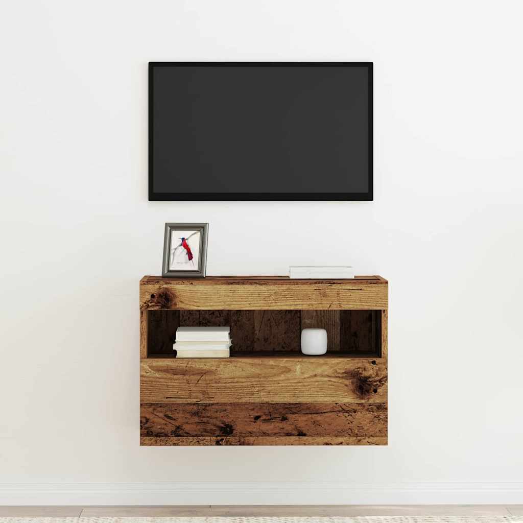 vidaXL TV Wall Cabinet Old wood 60 x 30 x 40 cm Engineered Wood