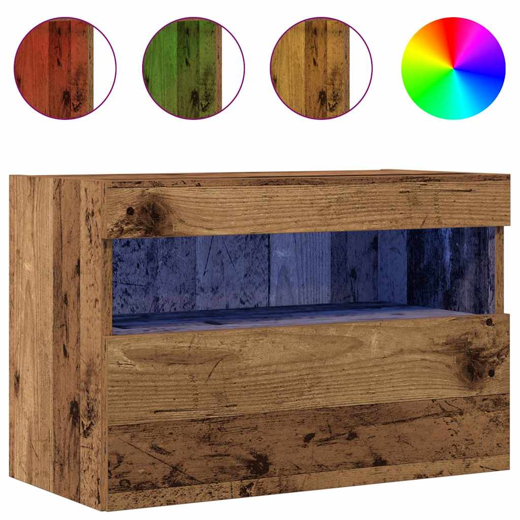 vidaXL TV Wall Cabinet 2 pcs Old wood 60 x 30 x 40 cm Engineered Wood