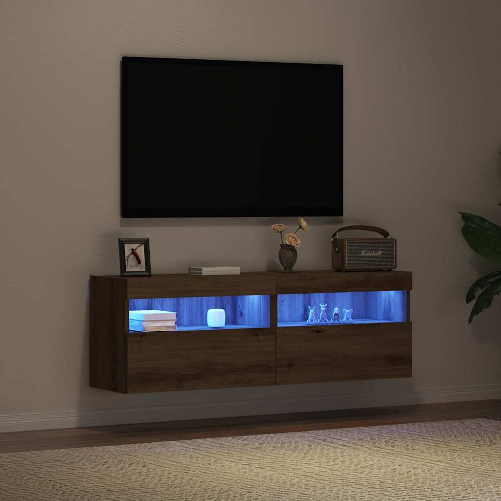 vidaXL TV Wall Cabinet 2 pcs Artisan oak Engineered Wood