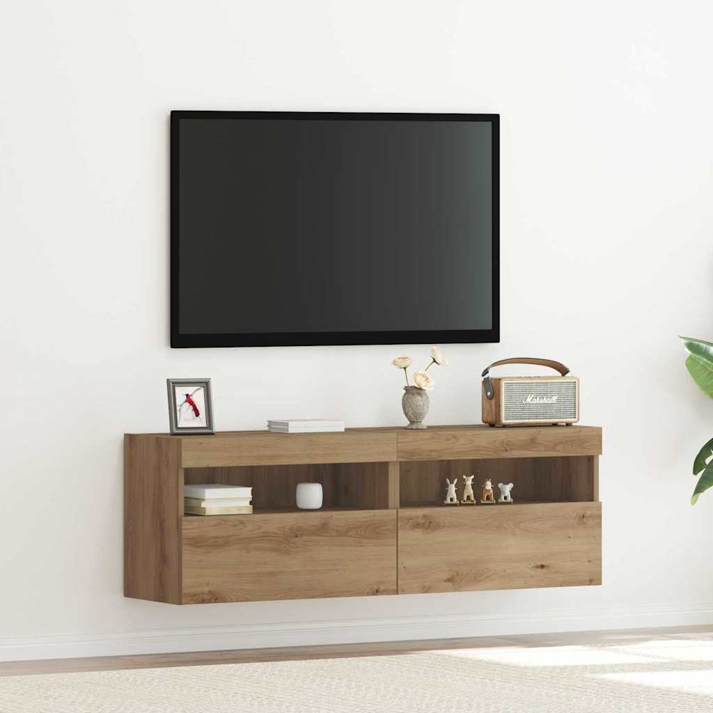 vidaXL TV Wall Cabinet 2 pcs Artisan oak Engineered Wood