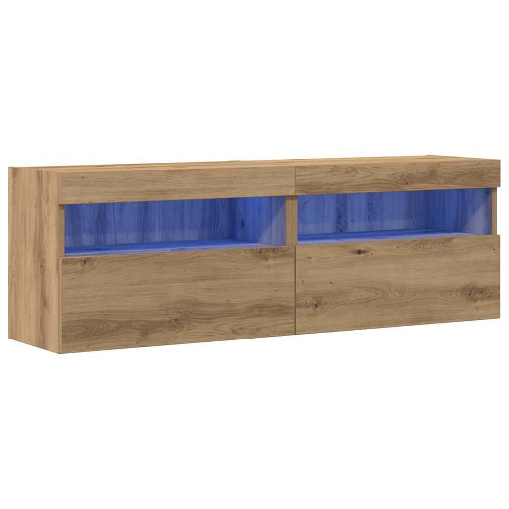 vidaXL TV Wall Cabinet 2 pcs Artisan oak Engineered Wood