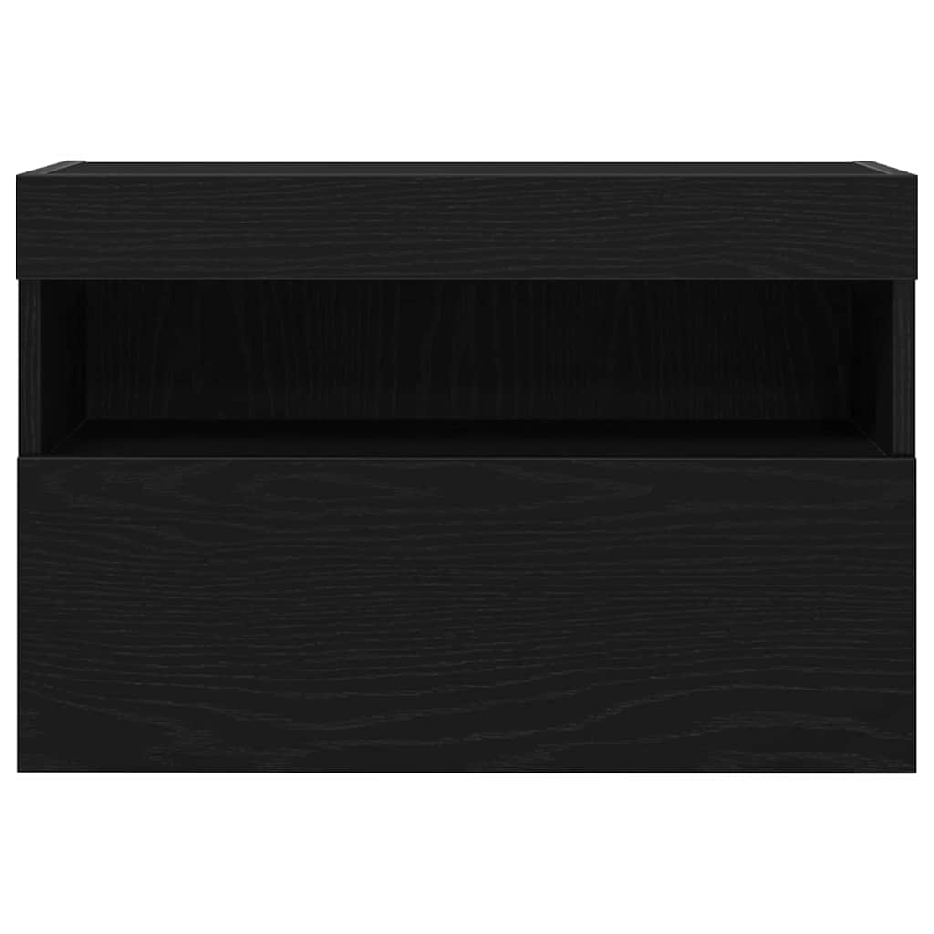 vidaXL TV Wall Cabinet Black oak 60 x 30 x 40 cm Engineered Wood