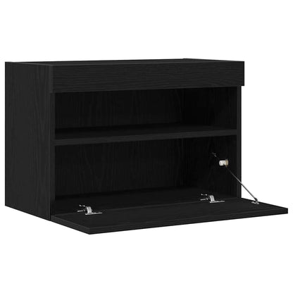 vidaXL TV Wall Cabinet 2 pcs Black oak 60 x 30 x 40 cm Engineered Wood