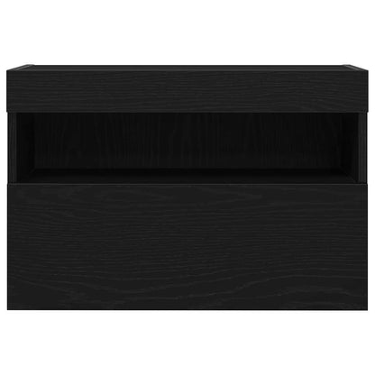 vidaXL TV Wall Cabinet 2 pcs Black oak 60 x 30 x 40 cm Engineered Wood