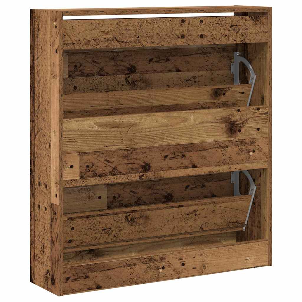 vidaXL Shoe Cabinet Old Wood 80 x 21 x 87.5 cm Engineered Wood