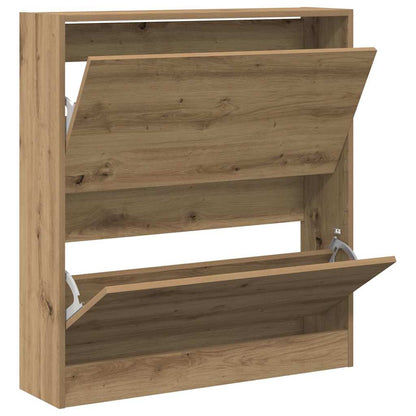 vidaXL Shoe Cabinet 80 x 21 x 87.5 cm Engineered Wood Smoked Oak