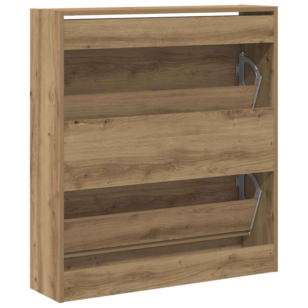 vidaXL Shoe Cabinet 80 x 21 x 87.5 cm Engineered Wood Smoked Oak