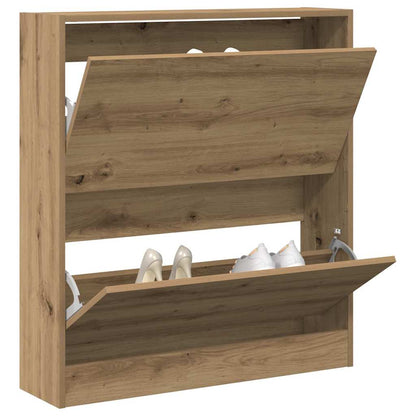 vidaXL Shoe Cabinet 80 x 21 x 87.5 cm Engineered Wood Smoked Oak