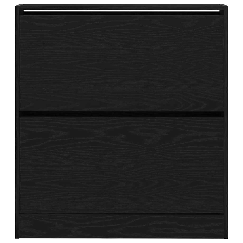 vidaXL Shoe Cabinet 80 x 21 x 87.5 cm Engineered Wood Black Oak