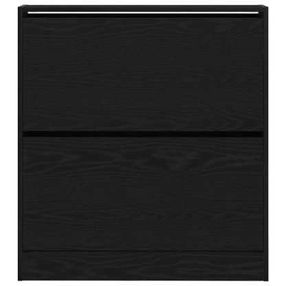 vidaXL Shoe Cabinet 80 x 21 x 87.5 cm Engineered Wood Black Oak