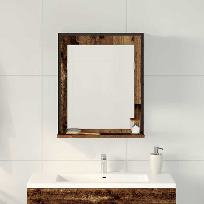 vidaXL Mirror Old wood 50 x 12 x 60 cm Glass and Engineered Wood