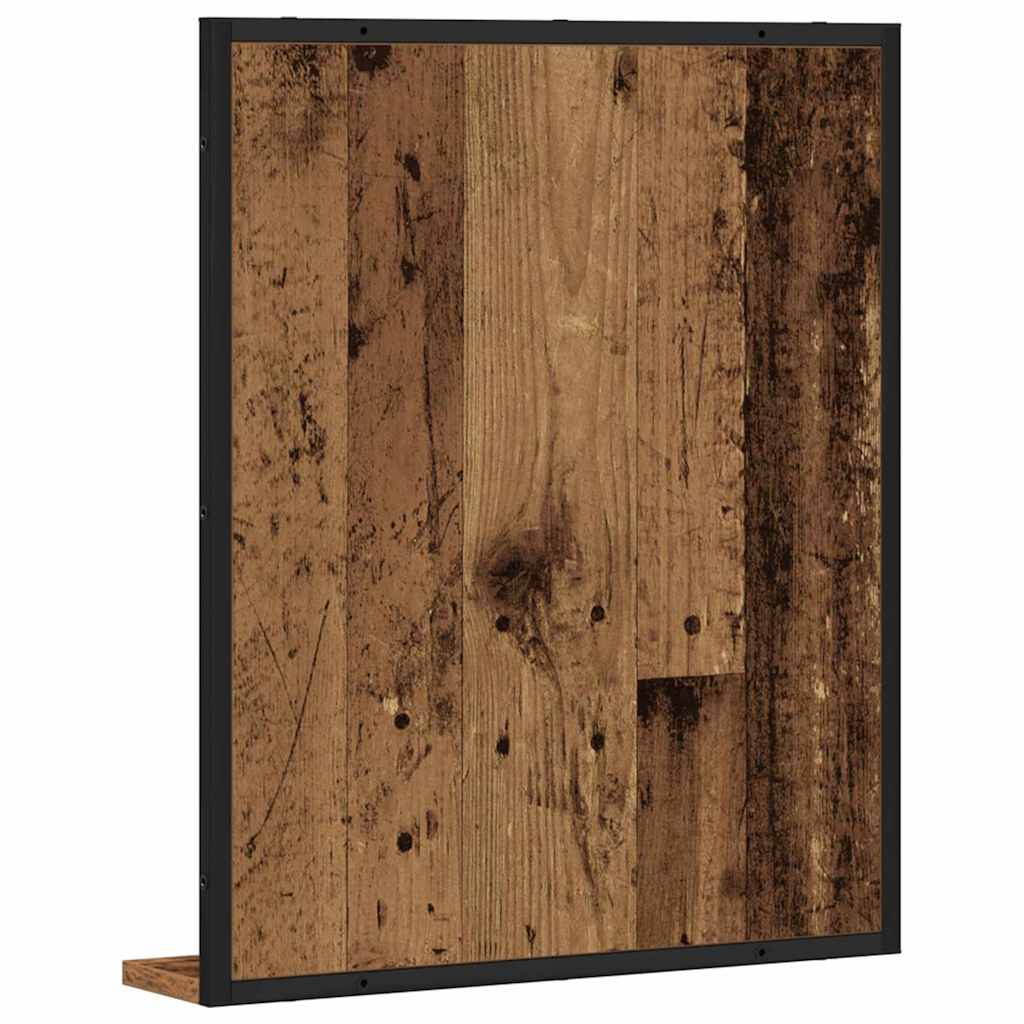 vidaXL Mirror Old wood 50 x 12 x 60 cm Glass and Engineered Wood