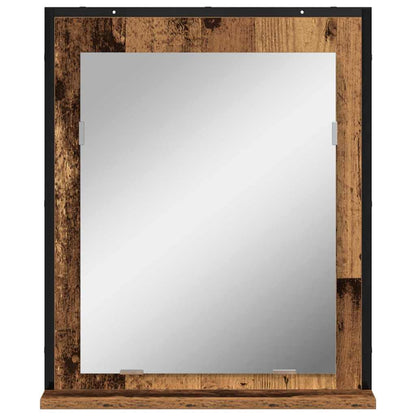 vidaXL Mirror Old wood 50 x 12 x 60 cm Glass and Engineered Wood