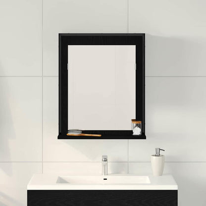 vidaXL Mirror Black oak 50 x 12 x 60 cm Glass and Engineered Wood