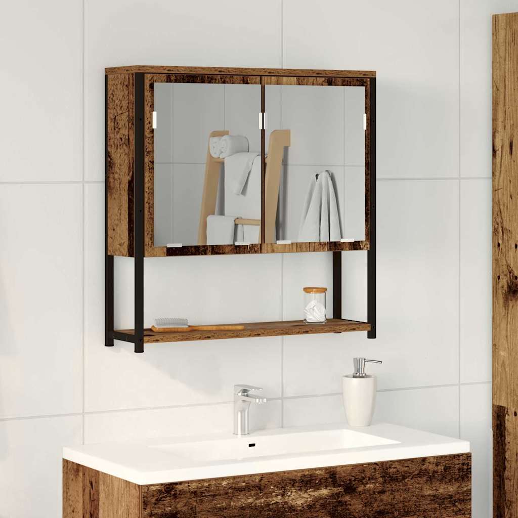vidaXL Mirror Cabinet Old Wood 60 x 16 x 60 cm Engineered Wood