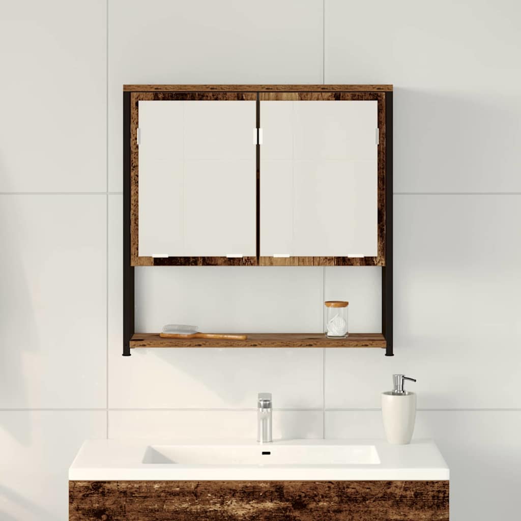 vidaXL Mirror Cabinet Old Wood 60 x 16 x 60 cm Engineered Wood