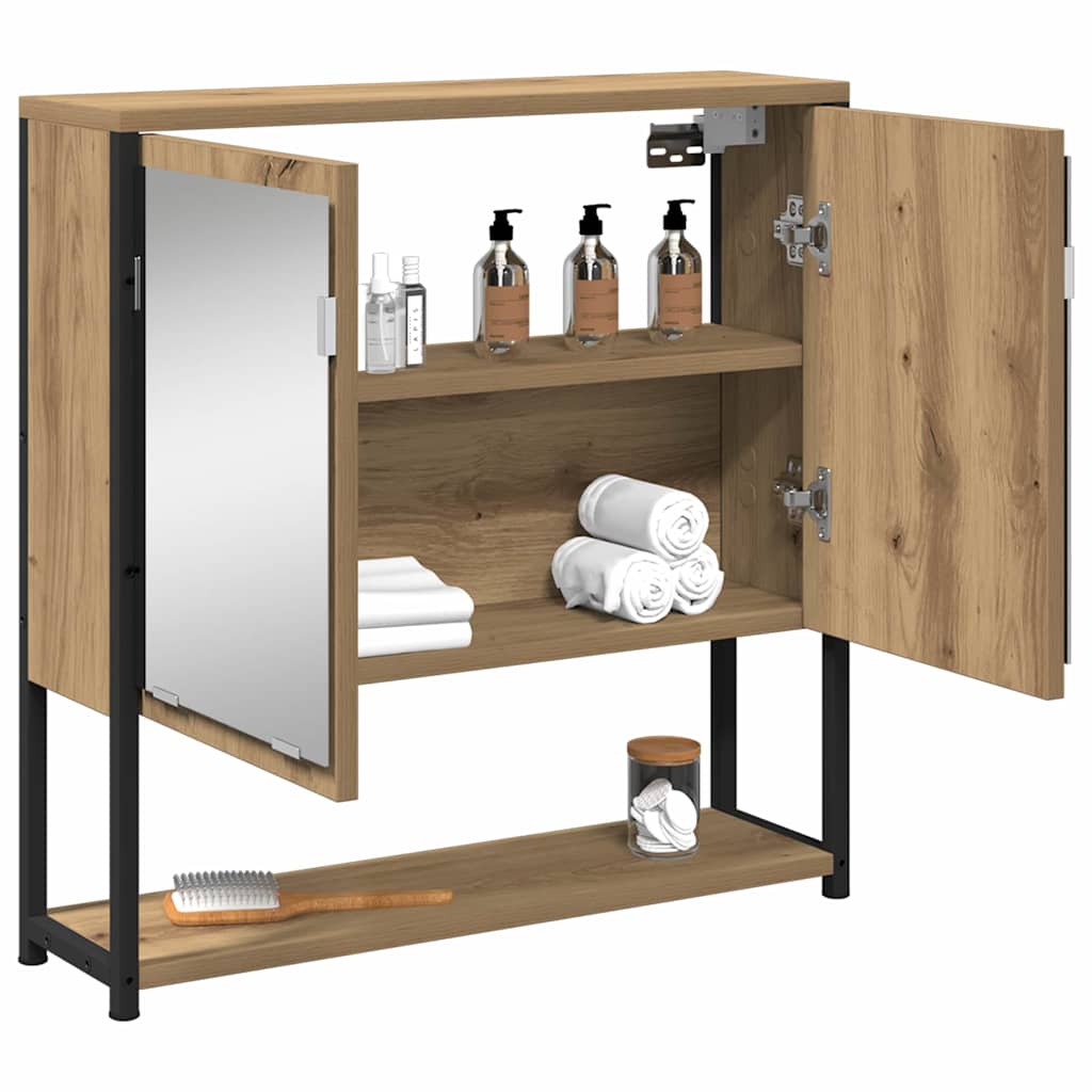 vidaXL Mirror Cabinet Artisan Oak 60 x 16 x 60 cm Engineered Wood