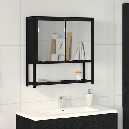vidaXL Mirror Cabinet Black Oak 60 x 16 x 60 cm Engineered Wood