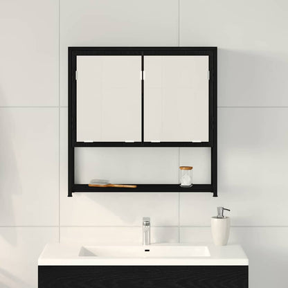 vidaXL Mirror Cabinet Black Oak 60 x 16 x 60 cm Engineered Wood