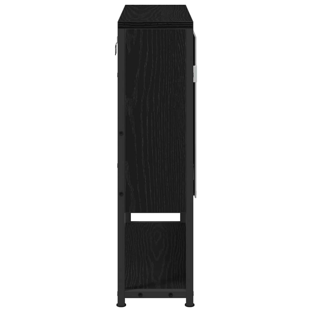 vidaXL Mirror Cabinet Black Oak 60 x 16 x 60 cm Engineered Wood