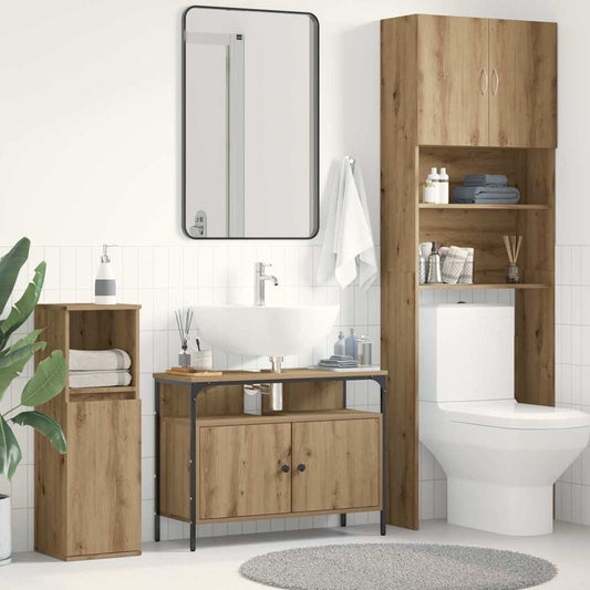 vidaXL Bathroom Sink Cabinet with Storage Artisan oak 80 x 30 x 60 cm