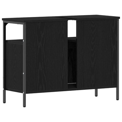 vidaXL Bathroom Sink Cabinet Black oak 80 x 30 x 60 cm Engineered Wood