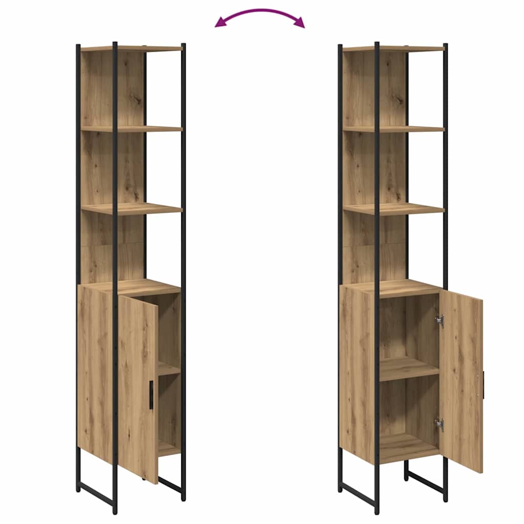 vidaXL Bathroom Cabinet Artisan oak 33 x 33 x 185.5 cm Engineered Wood