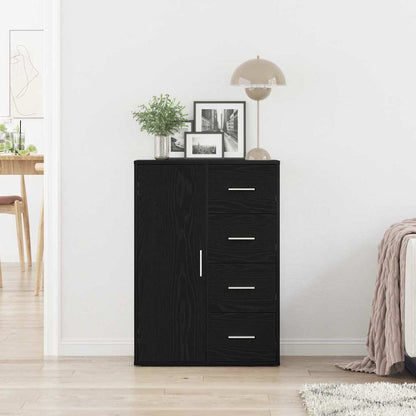 vidaXL Sideboard with Drawer Black Oak 60 x 31 x 84 cm Engineered Wood
