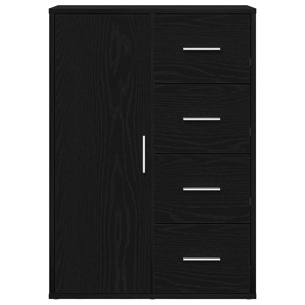 vidaXL Sideboard with Drawer Black Oak 60 x 31 x 84 cm Engineered Wood