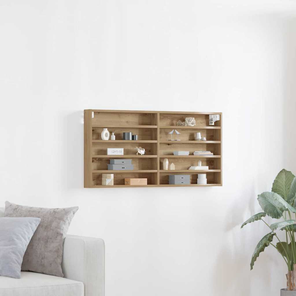 vidaXL Display Cabinet Wall-Mounted Artisan Oak 100 x 8.5 x 50 cm