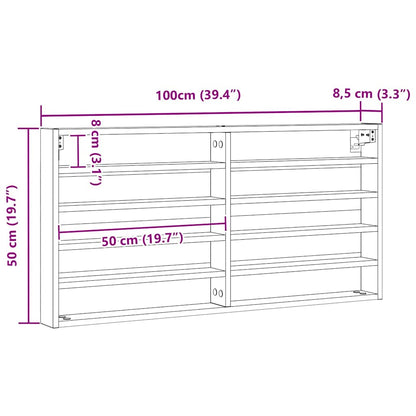 vidaXL Display Cabinet Artisan Oak 100 x 8.5 x 50 cm Engineered Wood