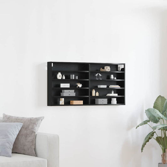 vidaXL Display Cabinet Black Oak 100 x 8.5 x 50 cm Engineered Wood