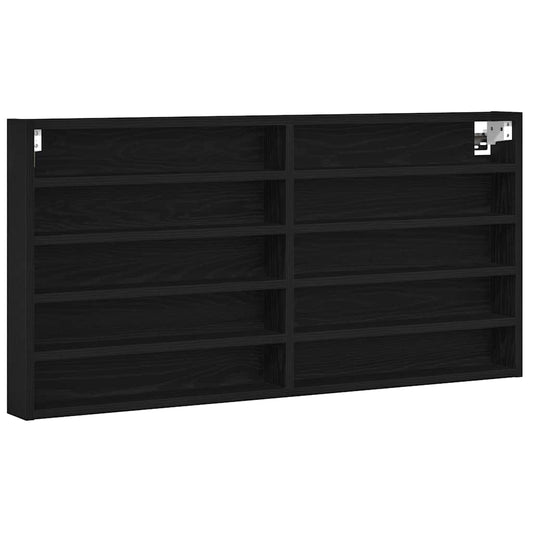 vidaXL Display Cabinet Black Oak 100 x 8.5 x 50 cm Engineered Wood