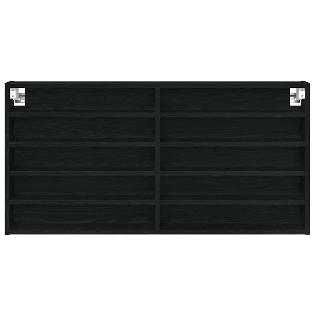 vidaXL Display Cabinet Black Oak 100 x 8.5 x 50 cm Engineered Wood