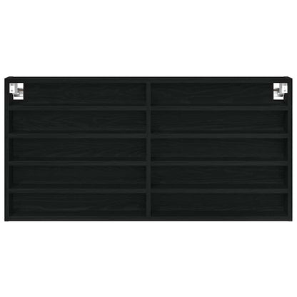 vidaXL Display Cabinet Black Oak 100 x 8.5 x 50 cm Engineered Wood