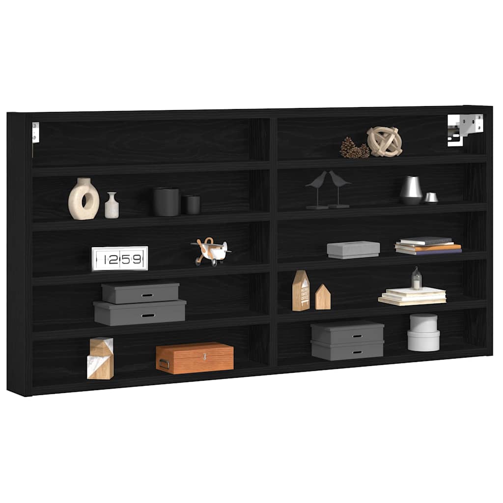 vidaXL Display Cabinet Black Oak 100 x 8.5 x 50 cm Engineered Wood