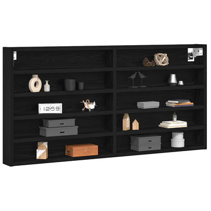vidaXL Display Cabinet Black Oak 100 x 8.5 x 50 cm Engineered Wood