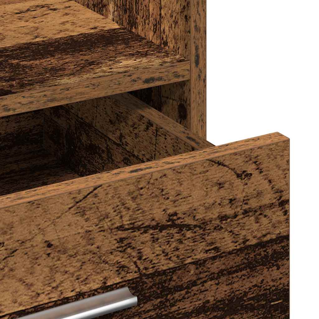vidaXL Podium with Drawer Old Wood 55 x 55 x 107 cm Engineered Wood