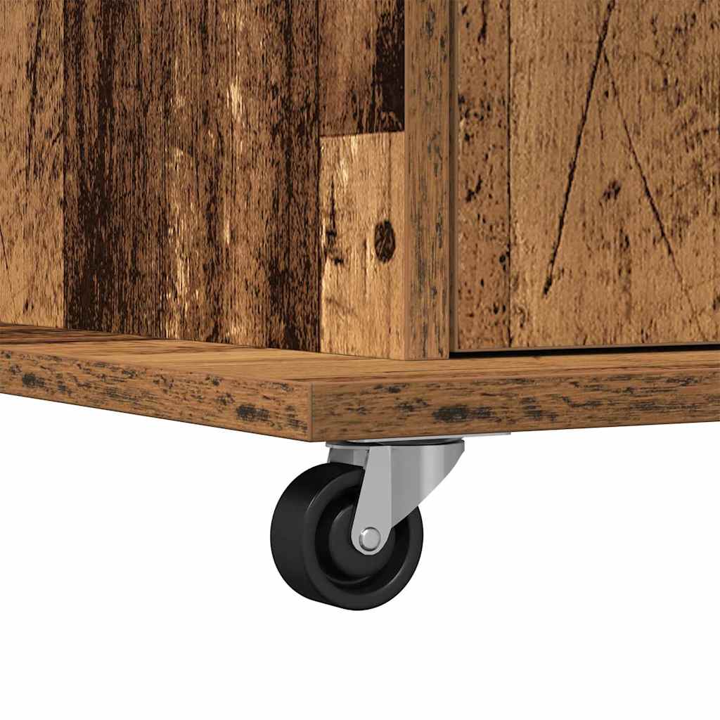 vidaXL Podium with Drawer Old Wood 55 x 55 x 107 cm Engineered Wood