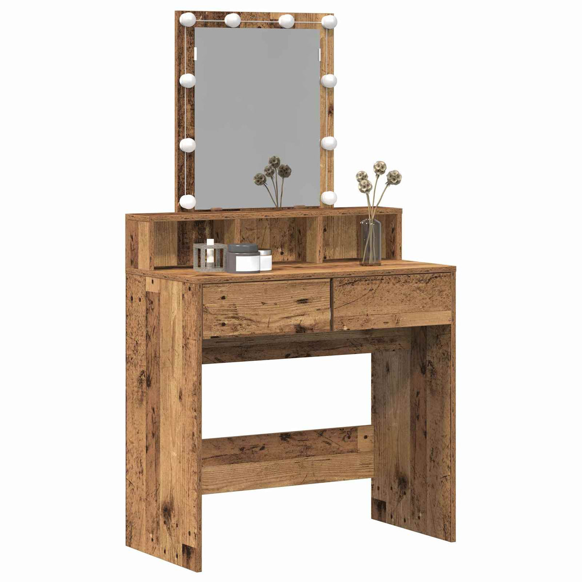 vidaXL Dressing Table Old Wood 80 x 41 x 144.5 cm Engineered Wood