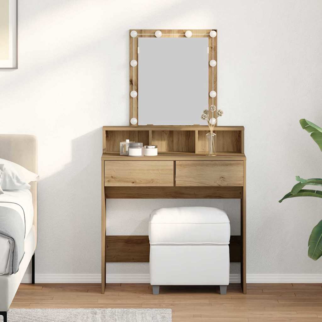 vidaXL Dressing Table Artisan oak 80 x 41 x 144.5 cm Engineered Wood
