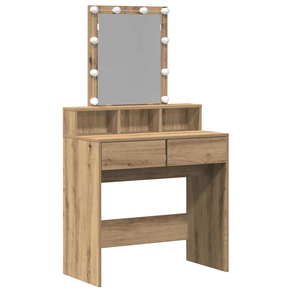 vidaXL Dressing Table Artisan oak 80 x 41 x 144.5 cm Engineered Wood