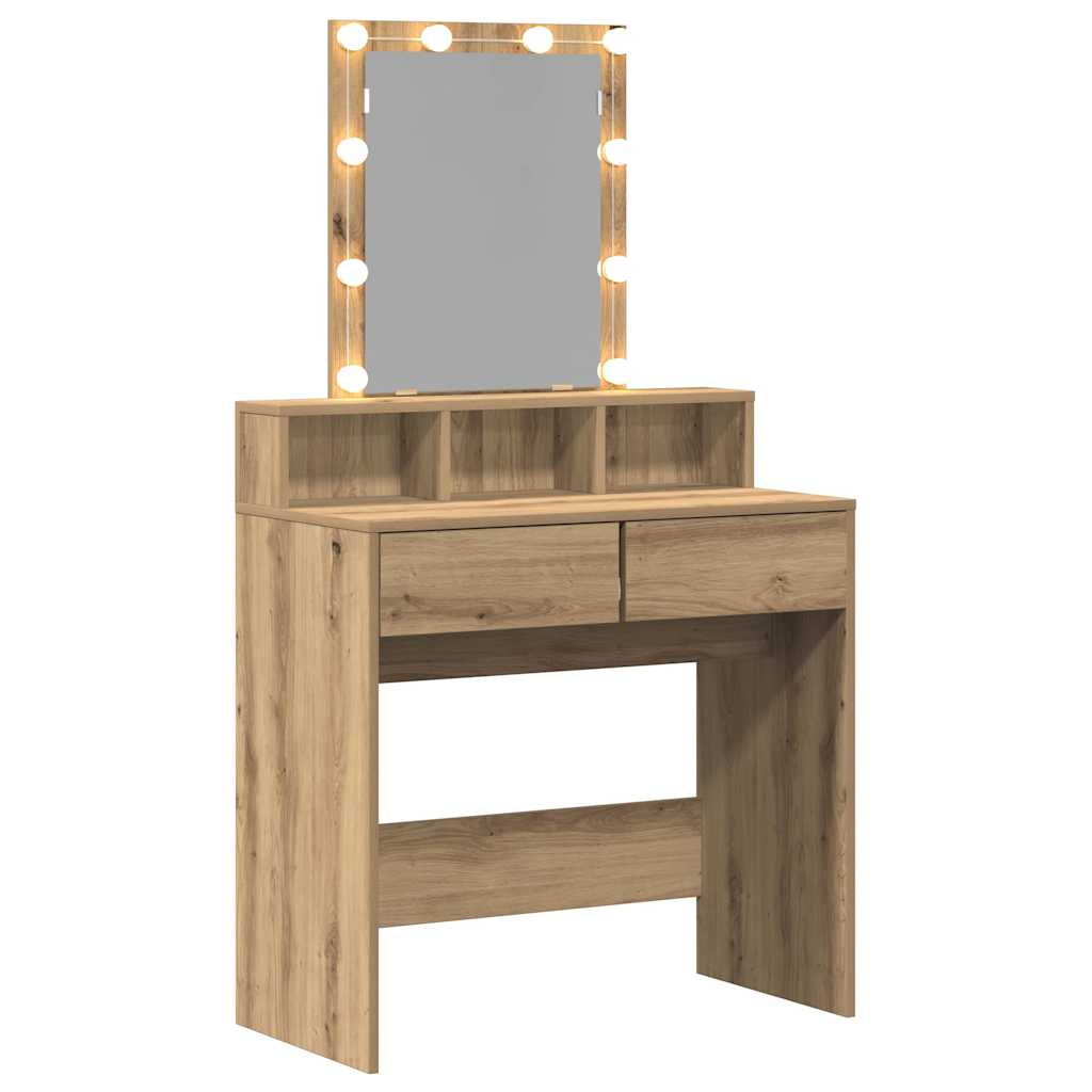 vidaXL Dressing Table Artisan oak 80 x 41 x 144.5 cm Engineered Wood