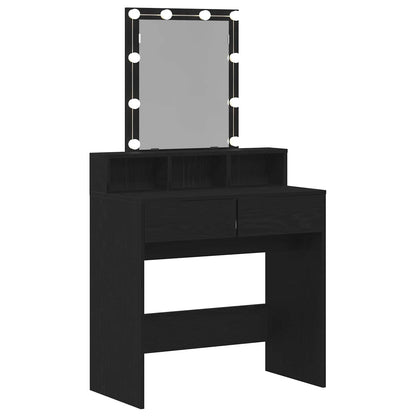 vidaXL Dressing Table Black oak 80 x 41 x 144.5 cm Engineered Wood